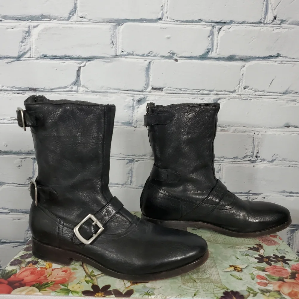Paul Smith Black Leather Biker Boots - Picture 3 of 10